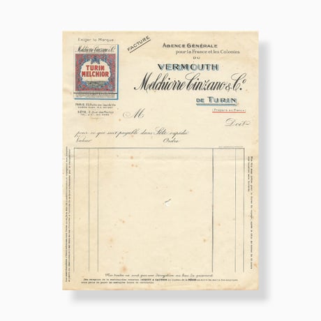 フランス　ヴィンテージペーパー (VERMOUTH Melchiorre Cinzano)