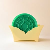 東ドイツ　プラスチック　コースター　緑色　12枚セット
