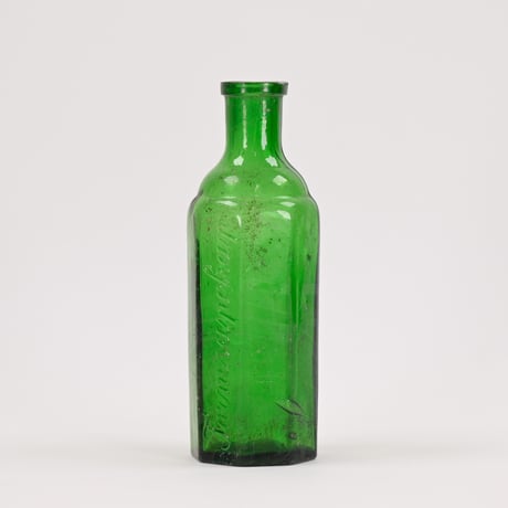 ドイツ　Lysoform　小　グリーン　ガラス瓶39　100ml　入り口欠け