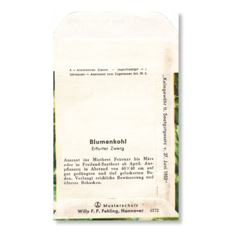 シードパケット　種袋　西ドイツ　Blumenkohl - Erfurter Zwerg