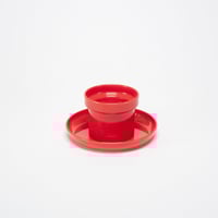 東ドイツ　プラスチック　エッグスタンド　赤色