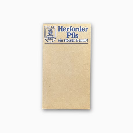 ドイツ　メモ帳　Herforder Pils　年代不明
