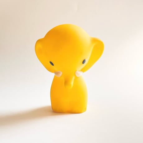 ソビエト　年代不明　黄色いぞう　ソフビ　人形　高さ11cm