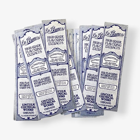 アメリカ　香料のラベル　Dr. Blumers Donotino (1930s)