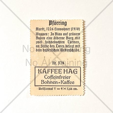 コーヒー・ハーグ広告切手　Pförring