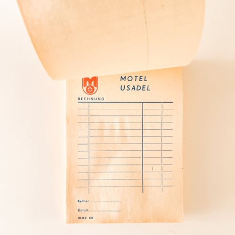 ドイツ　メモ帳　MOTEL USADEL　1970年代