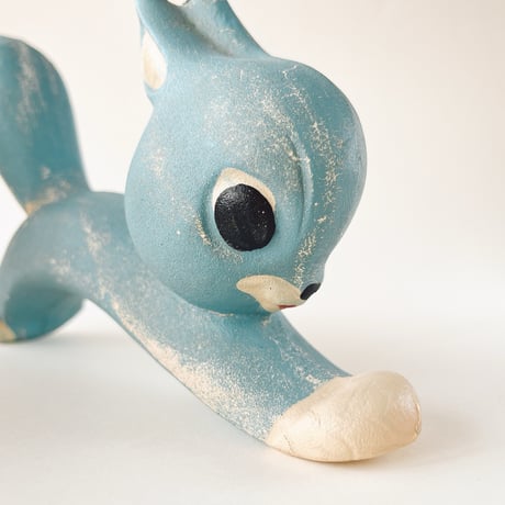 ソビエト　年代不明　水色のりす　フィギュア　全長22cm