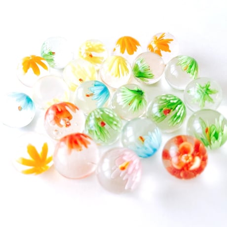 チェコ　ビー玉　花