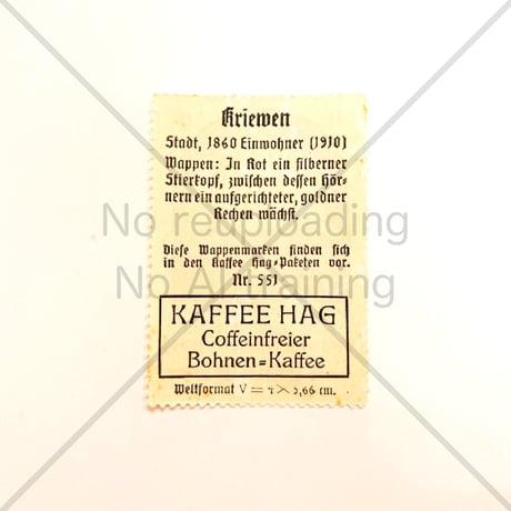 コーヒー・ハーグ広告切手　Kriewen