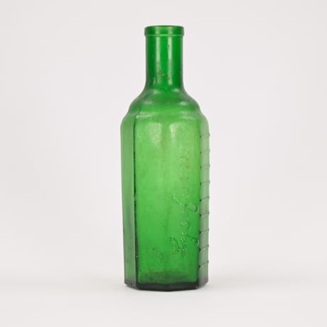 ドイツ　Lysoform　小　グリーン　ガラス瓶38　100ml　入り口欠け