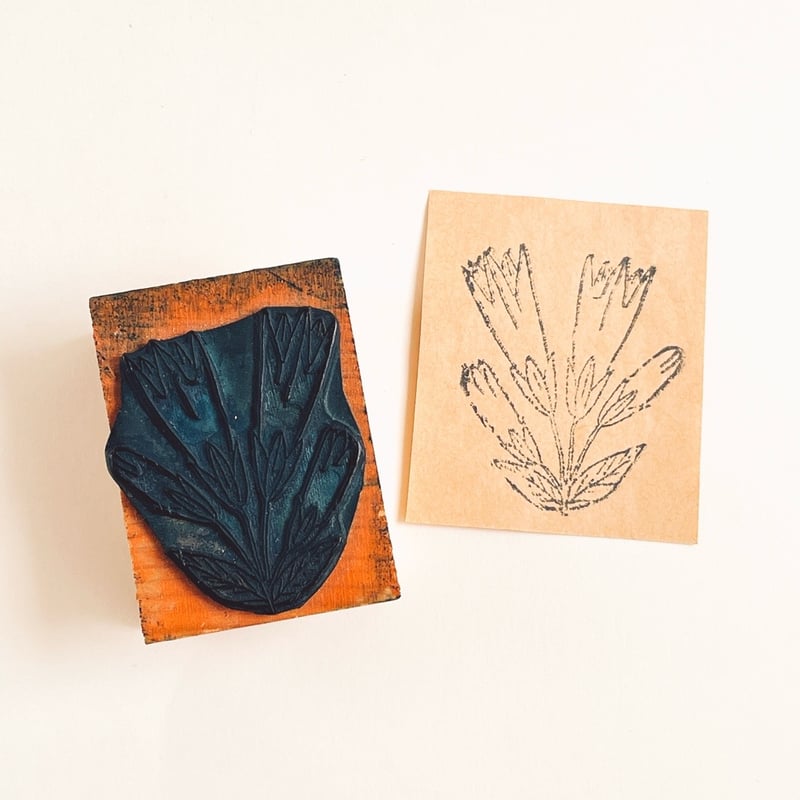 フランス ヴィンテージスタンプ15 4輪の花 | こぐま舎