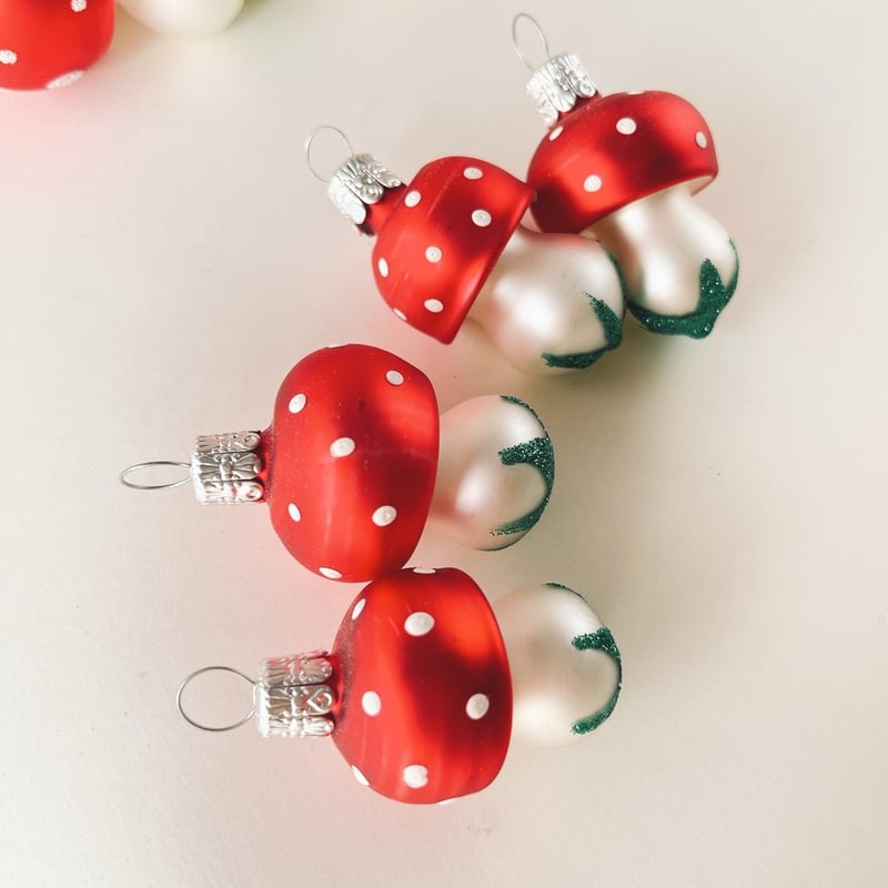 チェコ クリスマスオーナメント きのこ ガラス （小） | こぐま舎