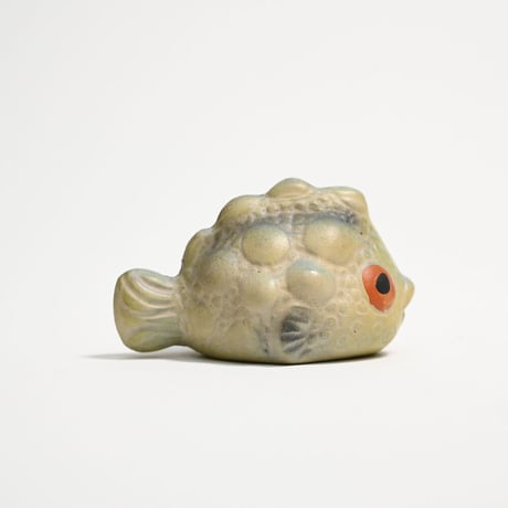 ソビエト　年代不明　青いフグ　ソフビ　全長11cm