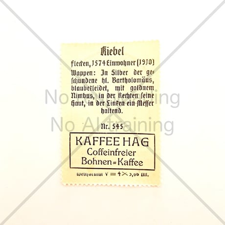 コーヒー・ハーグ広告切手　Kiebel