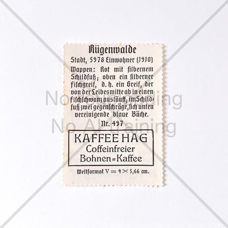 コーヒー・ハーグ広告切手　Rügenwalde