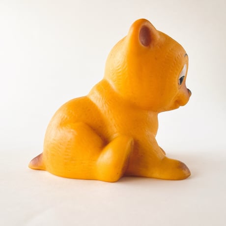 ソビエト　年代不明　オレンジ色の子犬　ソフビ　人形　高さ10cm