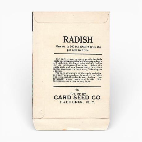 シードパケット　種袋　アメリカ　RADISH EARLY WHITE TURNIP