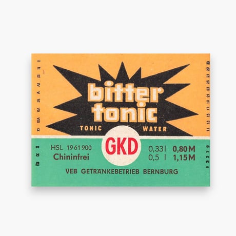 東ドイツ　bitter tonic　ドリンクのラベル　ラベル　ジュース