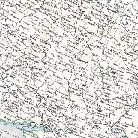 ドイツ　古地図　ヴィンテージ見開き図版　RUSSLAND