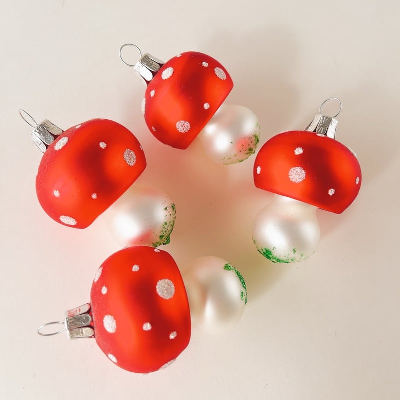 チェコ クリスマスオーナメント きのこ ガラス （大） | こぐま舎