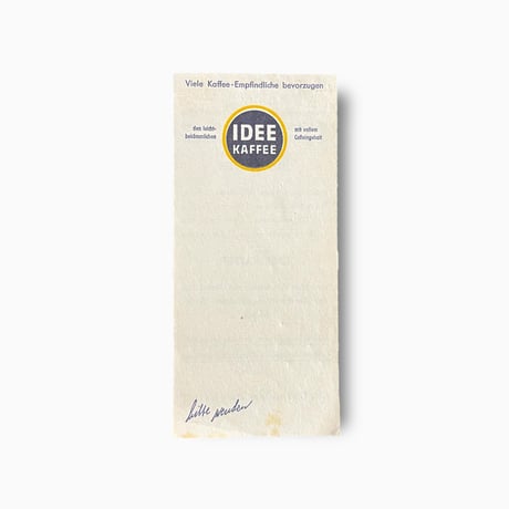ドイツ　メモ帳　IDEE KAFFEE　年代不明