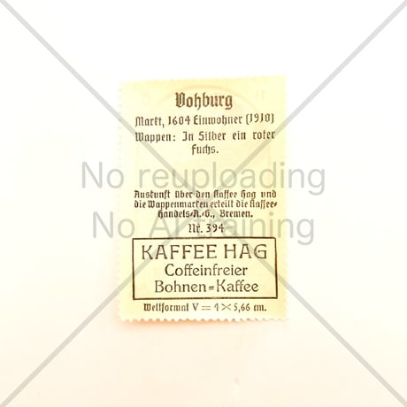 コーヒー・ハーグ広告切手　Vohburg