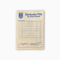 ドイツ　メモ帳　Herforder Pils RECHNUNG　年代不明