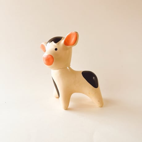 チェコ　ニクロヴァー　ソフビ人形　牛　1970年代　高さ9cm