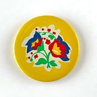 ソビエト　缶バッジ　花02