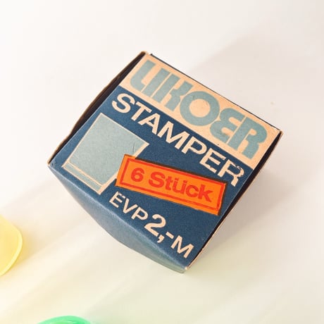 東ドイツ　LIKOER STAMPER（リキュール スタンパー）6個セット　イエロー＆蛍光グリーン