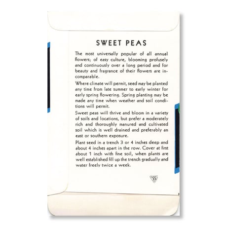 シードパケット　種袋　アメリカ　Sweet Pea - Cuthbertson Blue