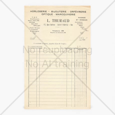 フランス　ヴィンテージペーパー (L. Thuraud, Saint-Tropez)