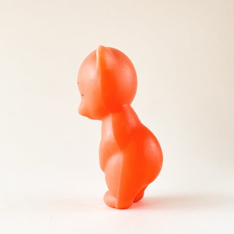 ソビエト　年代不明　オレンジ色の小さなくま　プラスチック　人形　高さ9.5cm