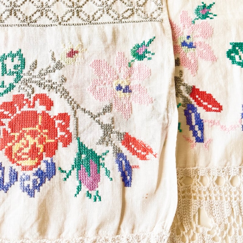 ウクライナ 刺繍 テーブルランナー バラ | こぐま舎