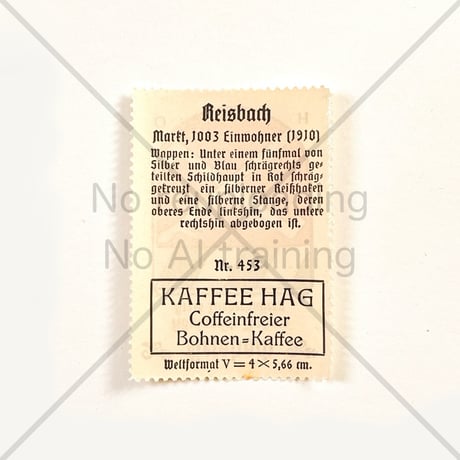 コーヒー・ハーグ広告切手　Reisbach