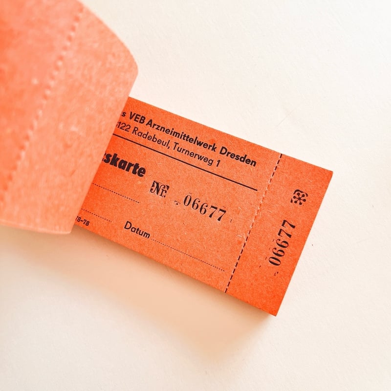 東ドイツ Eintrittskarte チケット 1枚売り ピンク ベージュ | こぐま舎