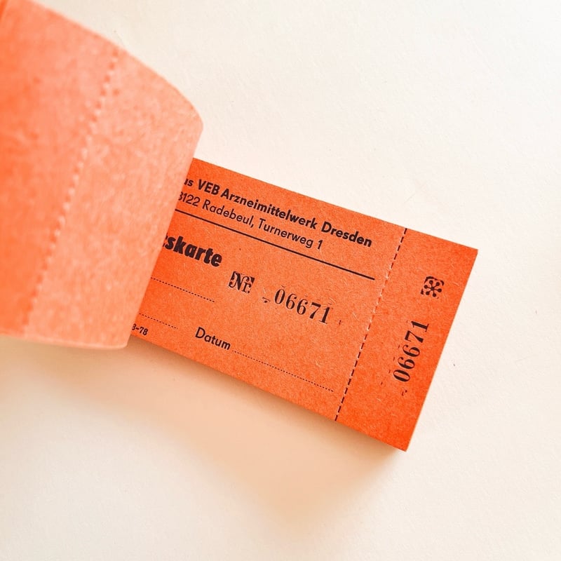 東ドイツ Eintrittskarte チケット 1枚売り ピンク ベージュ | こぐま舎