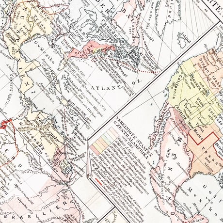 ドイツ　古地図　ヴィンテージ見開き図版　KARTEN ZUR GESCHICHTE