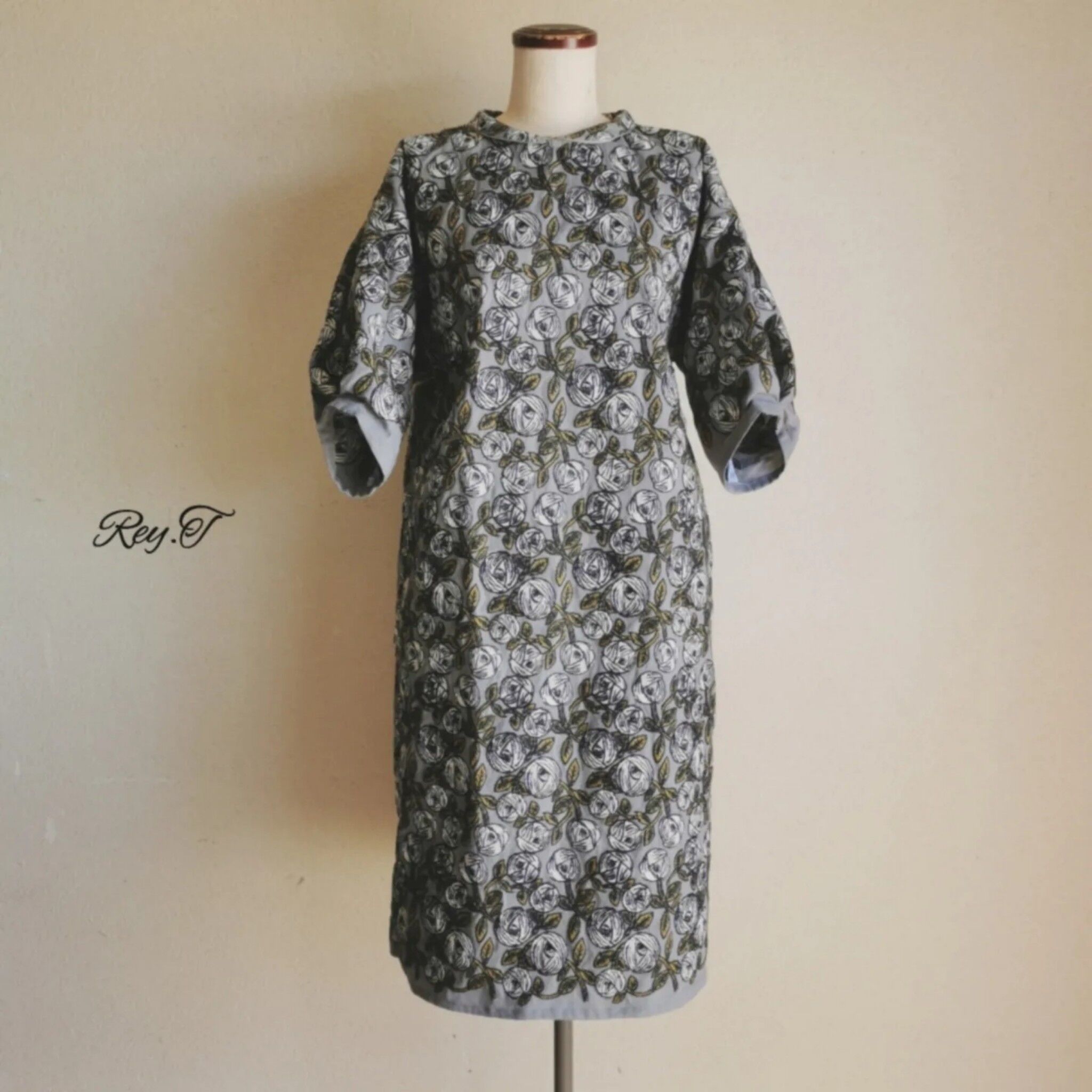 専用出品　ミナペルホネン　rosy シンプルワンピ　綿麻　白　ハンドメイド original