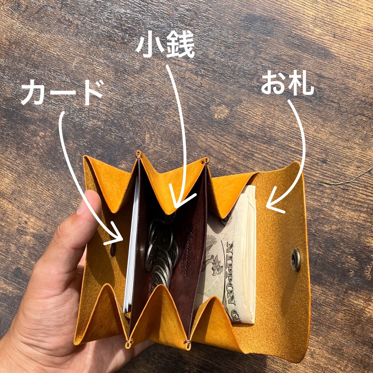 アコーディオンウォレット グリーン | Yamaumi Leather