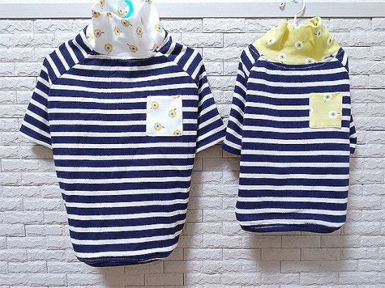 犬服  ラグランフード付き(M)   ꒡̈⃝Lily꒡̈⃝ハンドメイド 犬服 ラグランフード付き(M) ꒡̈⃝Lily꒡̈⃝ハンドメイド 再出品