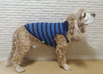 【犬服】涼し気なパンチングニット  ハイネックボーダータンクトップ♪