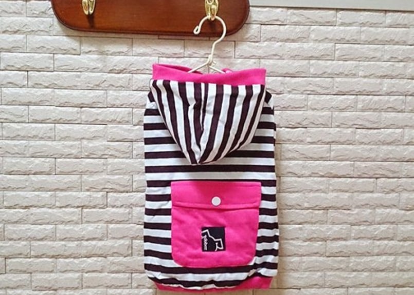 犬服】ポケット付きボーダーパーカー | M's Diamond