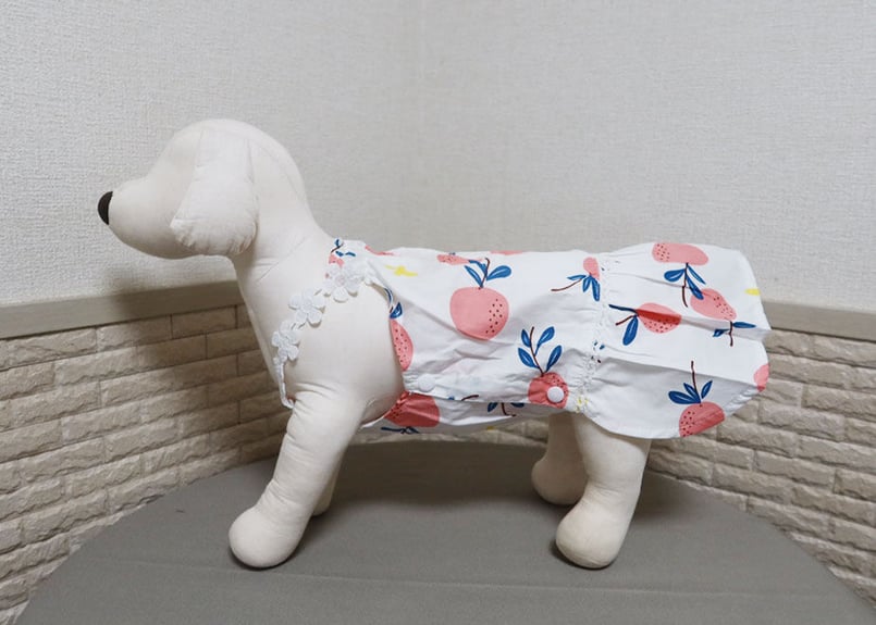 687→姫キャミワンピ/ブルーグリーン/MSサイズ/犬服/ハンドメイド犬服