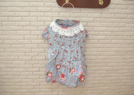【犬服】花柄ロマンティックワンピース♪