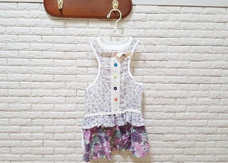 【犬服】レーシーフラワーワンピース♪