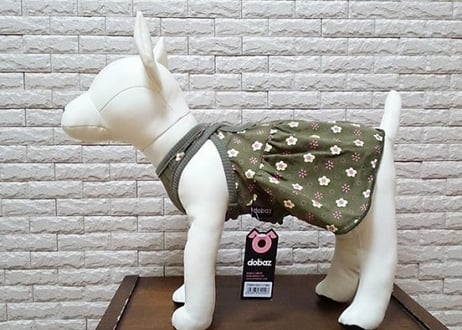 【犬服】フラワーバッククロスワンピース