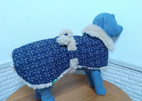 【犬服】オリジナルツイードボアコート♪