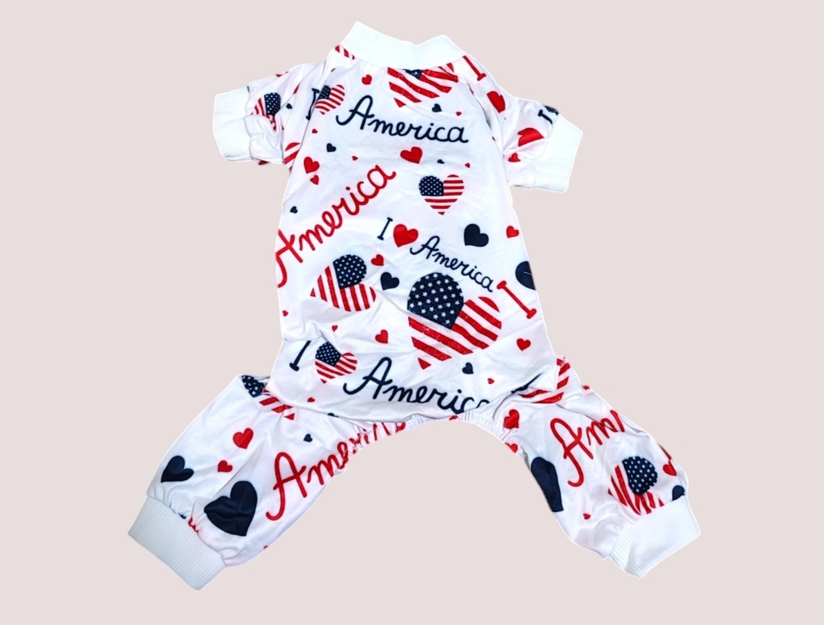 犬服 ハート柄リブニット ロンパース DSM ハンドメイド 【公式通販】