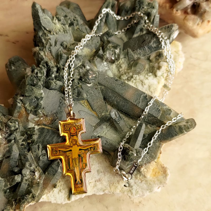 アッシジ サンダミアーノ十字架ペンダント&シルバーチェーンネックレス